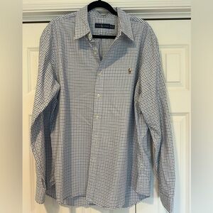 Ralph Lauren Navy and White Checkered Shirt